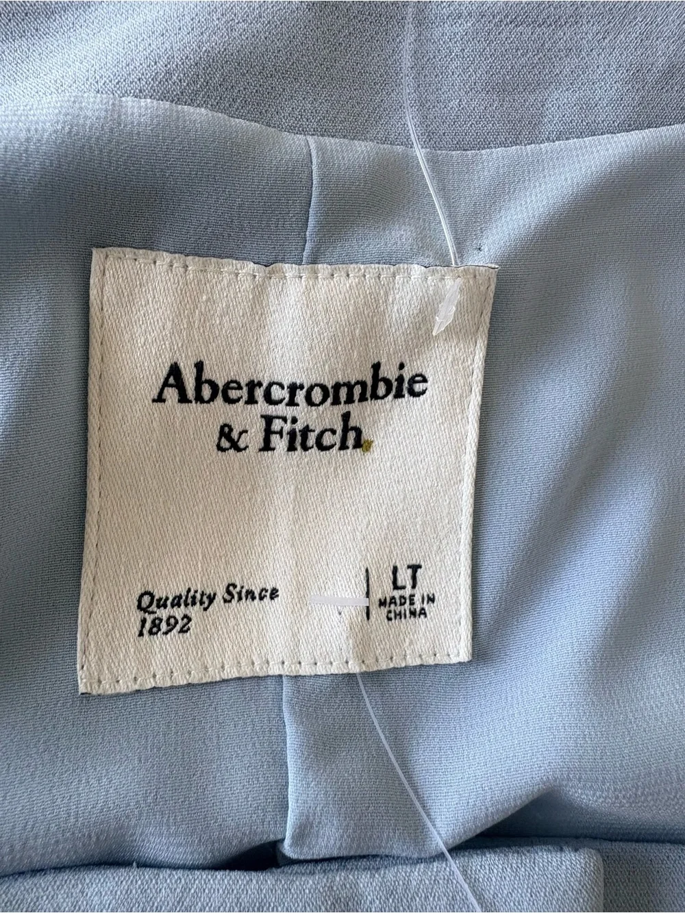 Abercrombie & Fitch Light Blue A-Line Mini Dress Square Neck Button Front LT